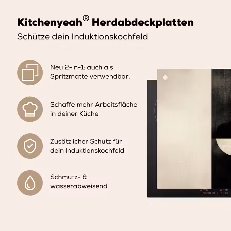 Modern - Vierkant - Vormen Inductie beschemer met haakjes klein -ky-usp-de