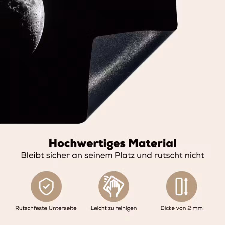 Maan - Hemel - Zwart - Schaduw Inductie beschemer met haakjes klein -ky-onderkant-de