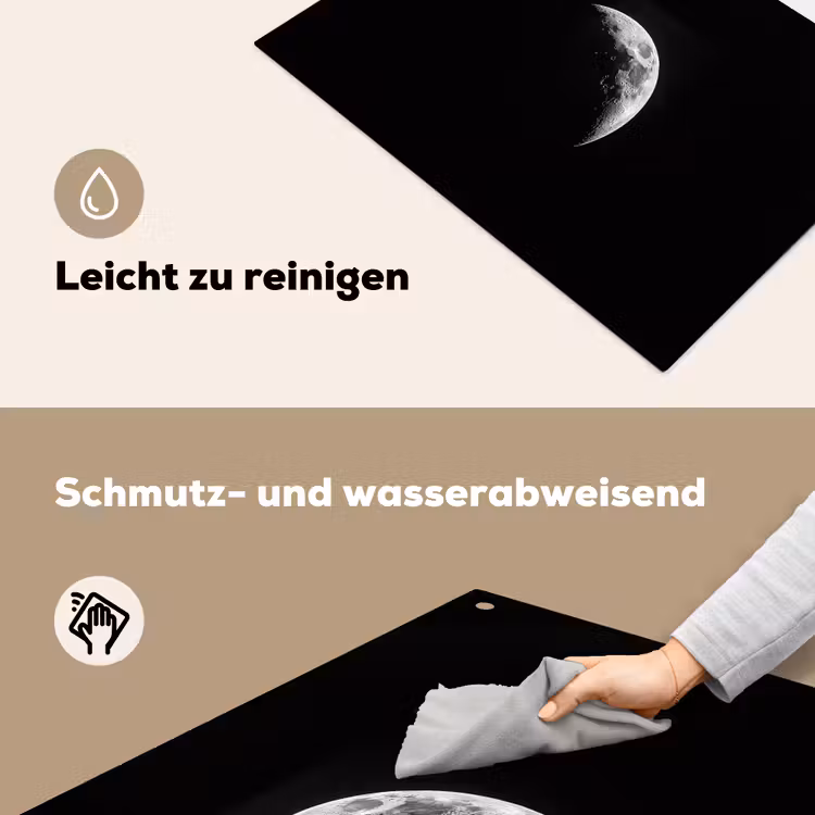 Maan - Hemel - Zwart - Schaduw Inductie beschemer met haakjes klein -ky-schoon-de