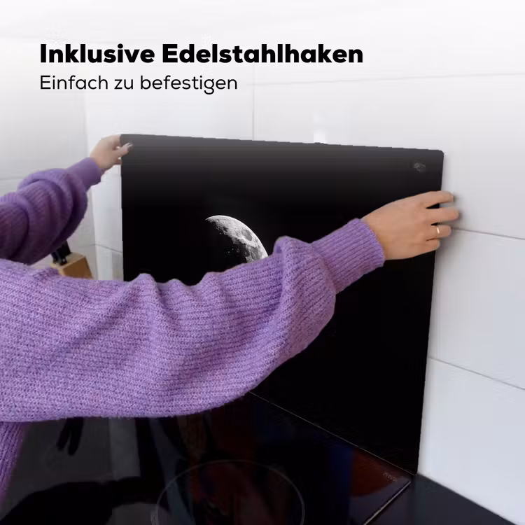 Maan - Hemel - Zwart - Schaduw Inductie beschemer met haakjes klein -ky-ophangen-de