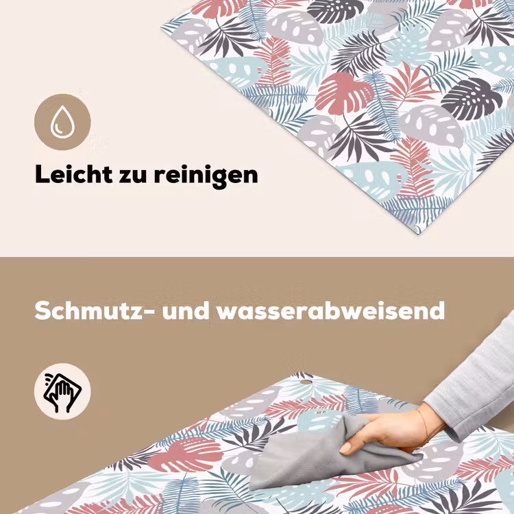 Monstera - Pastel - Bladeren - Tropical Inductie beschemer met haakjes middel -ky-schoon-de