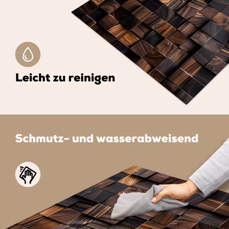Mozaïek van Houttexturen Inductie beschemer met haakjes middel -ky-schoon-de