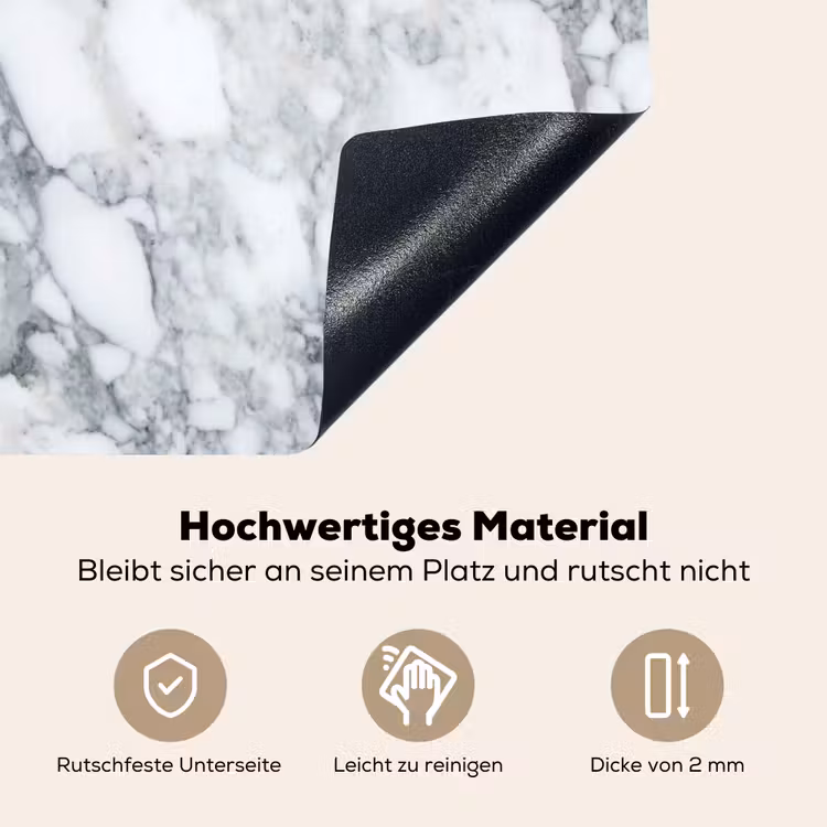 Mozaïek - Marmer - Wit - Onregelmatig Inductie beschemer met haakjes klein 777 -ky-onderkant-de