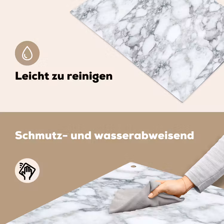 Mozaïek - Marmer - Wit - Onregelmatig Inductie beschemer met haakjes klein 777 -ky-schoon-de