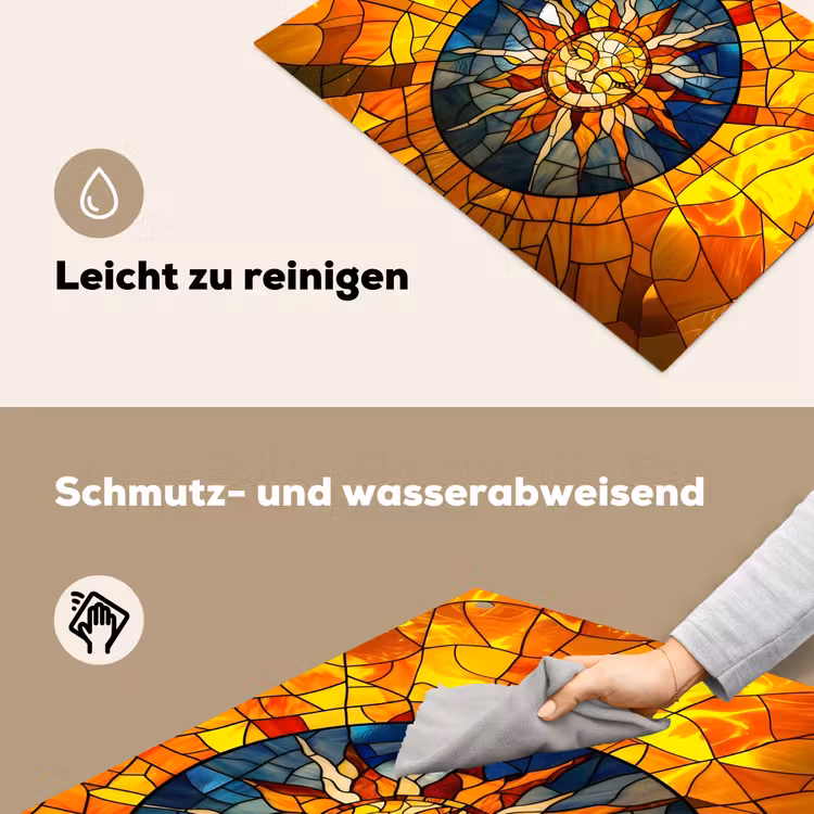 Mozaïek - Zon - Geel - Cirkel Inductie beschemer met haakjes klein -ky-schoon-de