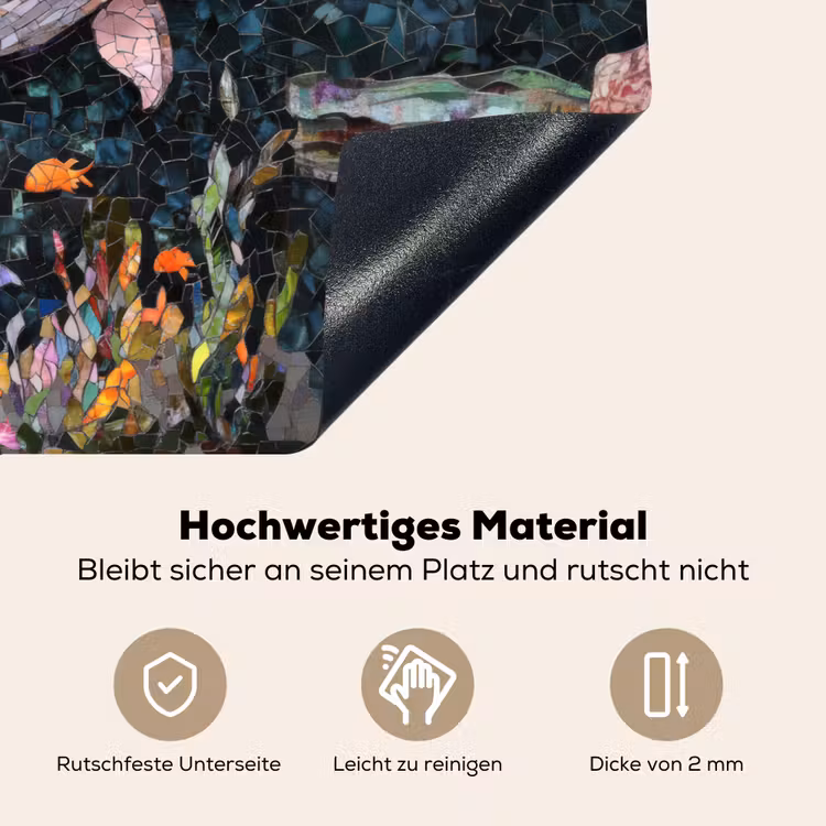 Mozaïek - Walvis - Koraal - Water Inductie beschemer met haakjes klein -ky-onderkant-de