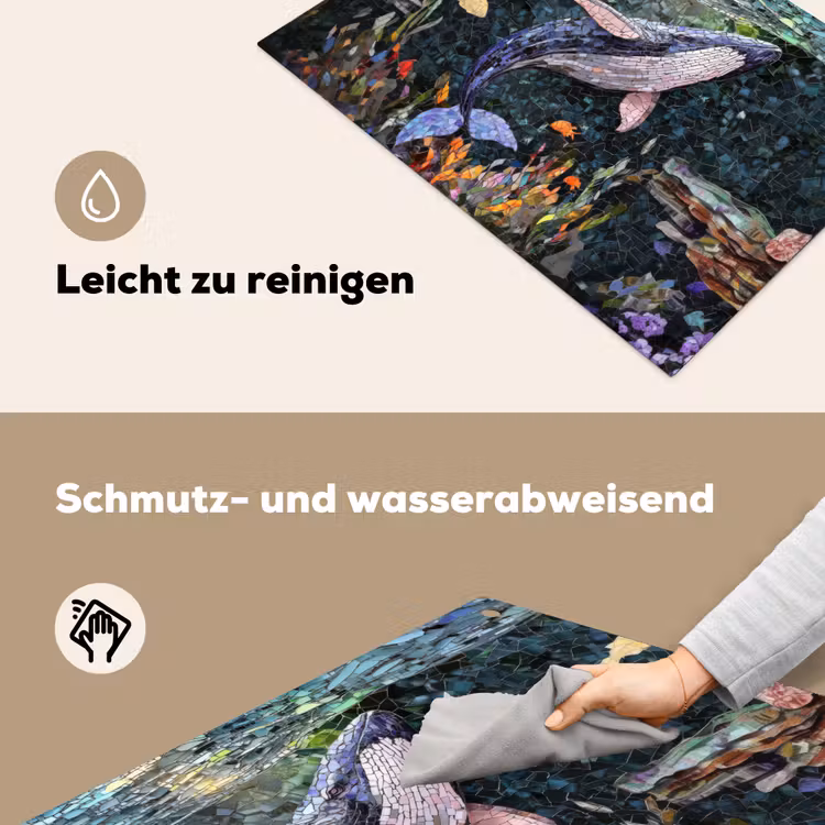 Mozaïek - Walvis - Koraal - Water Inductie beschemer met haakjes klein -ky-schoon-de