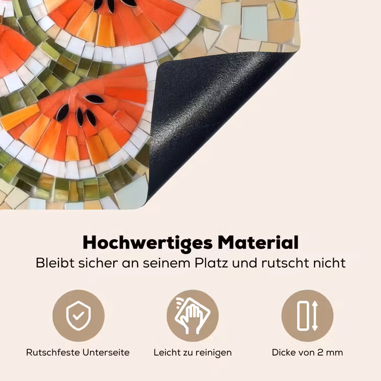 Mozaïek - Watermeloen - Rood - Pitten Inductie beschemer met haakjes klein -ky-onderkant-de