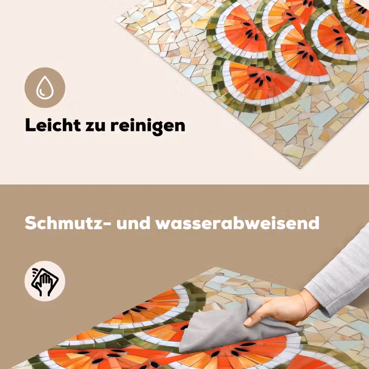 Mozaïek - Watermeloen - Rood - Pitten Inductie beschemer met haakjes klein -ky-schoon-de