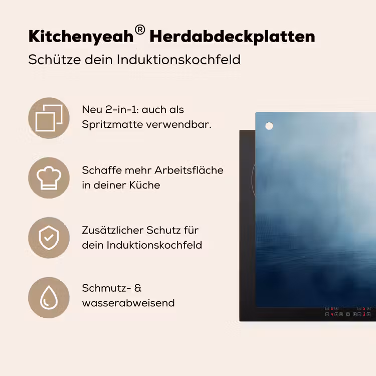Meeuw - Wit - Zee - Mistig Inductie beschemer met haakjes klein -ky-usp-de