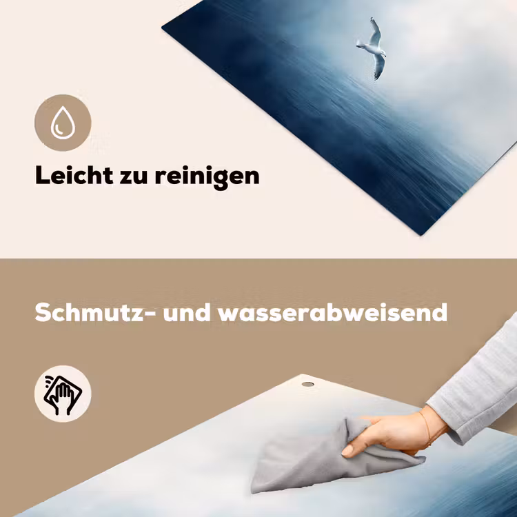 Meeuw - Wit - Zee - Mistig Inductie beschemer met haakjes klein -ky-schoon-de