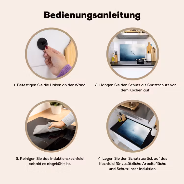 Meeuw - Wit - Zee - Mistig Inductie beschemer met haakjes klein -ky-gebruik-de