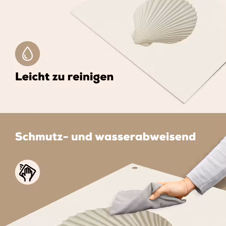 Schelp - Minimalistisch - Wit Inductie beschemer met haakjes klein -ky-schoon-de