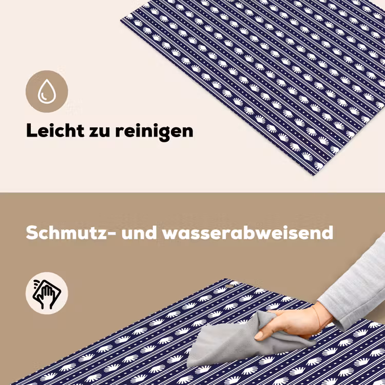 Schelp - Nautisch - Blauw - Wit Inductie beschemer met haakjes klein 777 -ky-schoon-de