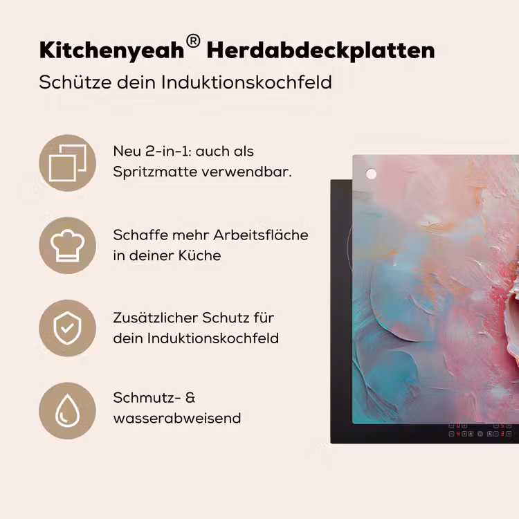 Schelp - Pastel - Pink Inductie beschemer met haakjes klein -ky-usp-de