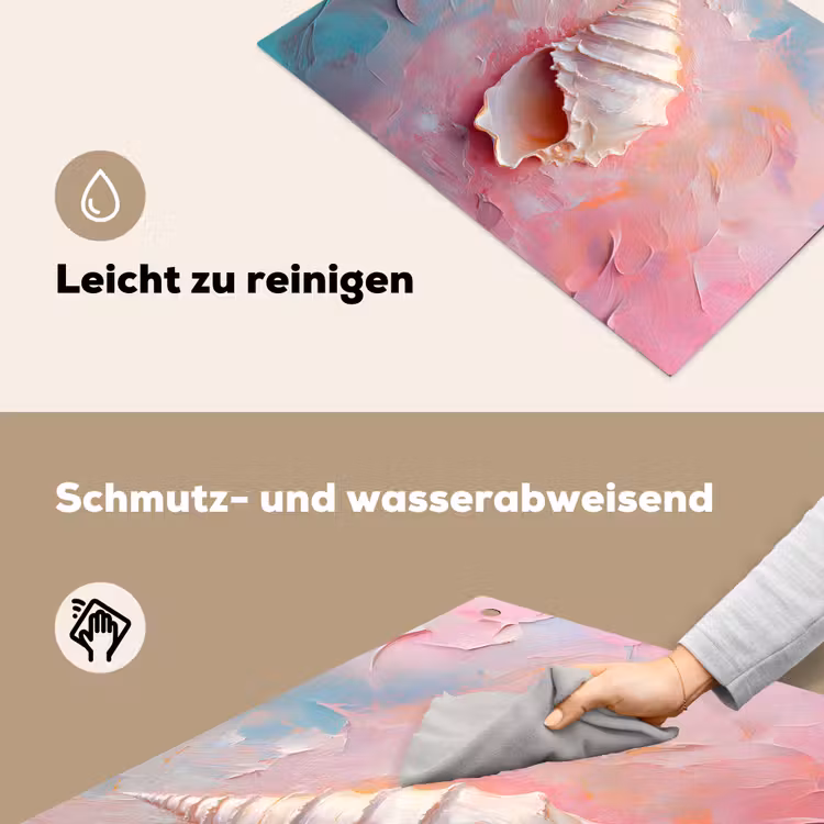 Schelp - Pastel - Pink Inductie beschemer met haakjes klein -ky-schoon-de