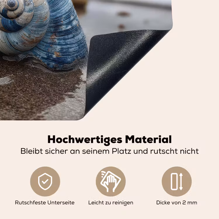 Schelp - Strand - Blauw - Zee Inductie beschemer met haakjes middel -ky-onderkant-de