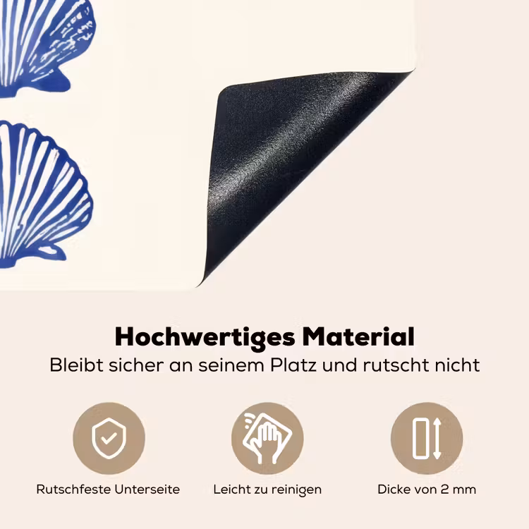 Schelpen - Blauw - Patroon Inductie beschemer met haakjes klein -ky-onderkant-de