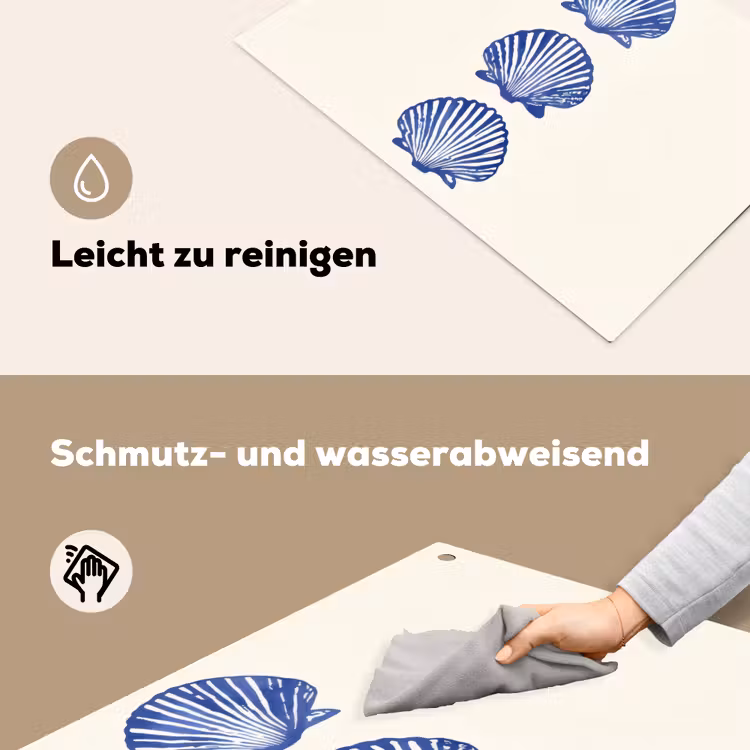 Schelpen - Blauw - Patroon Inductie beschemer met haakjes klein -ky-schoon-de