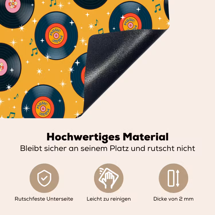 Muziek - Patroon - Geel Inductie beschemer met haakjes klein 777 -ky-onderkant-de