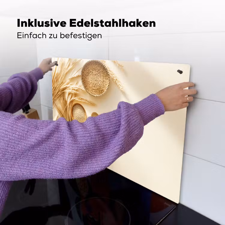 Granen - Hout - Kom - Beige Inductie beschemer met haakjes klein -ky-ophangen-de