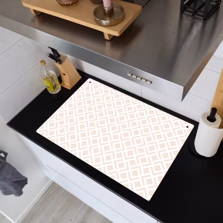 Patronen - Abstract - Beige - Geometrie Inductie beschemer met haakjes klein 777 -sfeer1