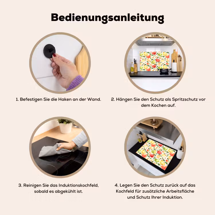 Patroon - Appels - Peren Inductie beschemer met haakjes klein 777 -ky-gebruik-de