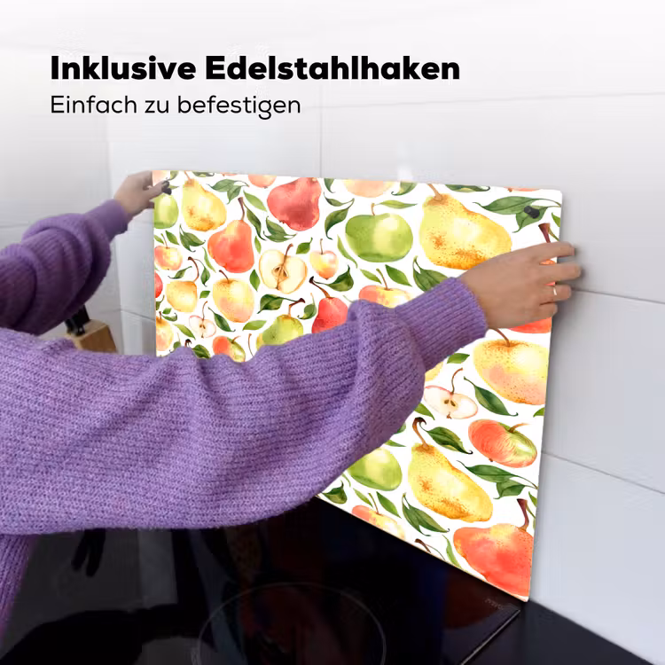 Patroon - Appels - Peren Inductie beschemer met haakjes klein 777 -ky-ophangen-de