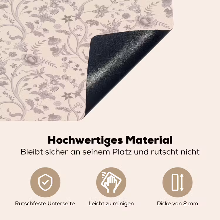 Patroon - Bloemen - Paars Inductie beschemer met haakjes klein 777 -ky-onderkant-de