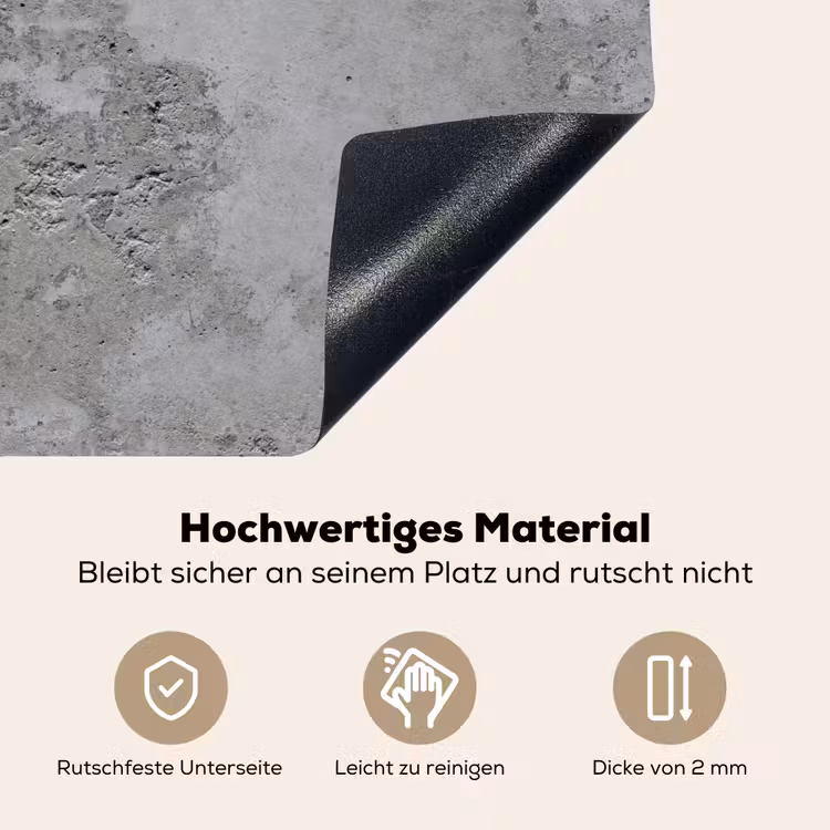 Patroon - Grijs - Oud - Beton Inductie beschemer met haakjes klein 777 -ky-onderkant-de