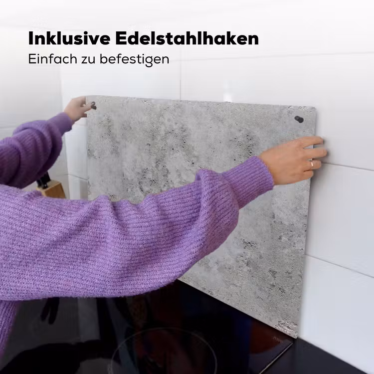 Patroon - Grijs - Oud - Beton Inductie beschemer met haakjes klein 777 -ky-ophangen-de