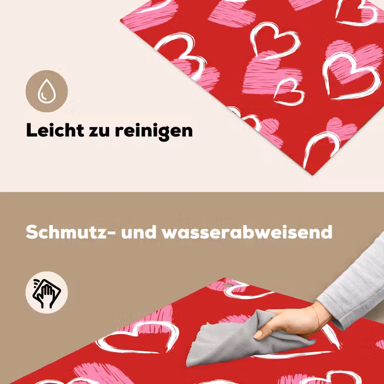Patroon - Hartjes - Roze - Valentijn Inductie beschemer met haakjes klein -ky-schoon-de
