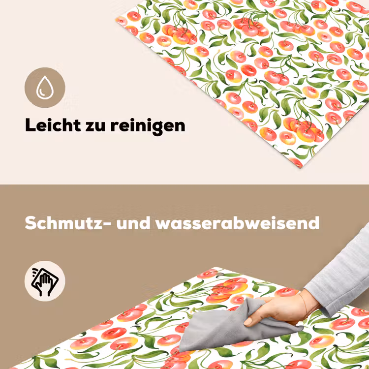 Patroon - Kersen - Wit Inductie beschemer met haakjes klein 777 -ky-schoon-de