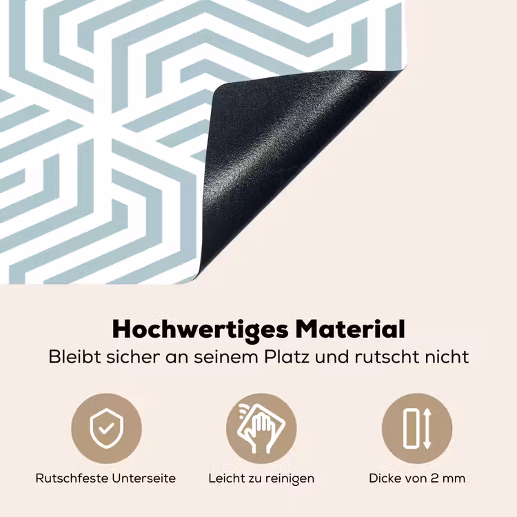 Patroon - Lijn - Design - Groen Inductie beschemer met haakjes klein 777 -ky-onderkant-de