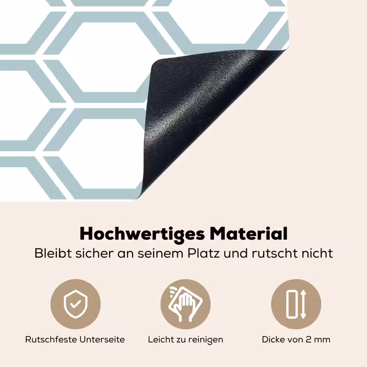 Patroon - Lijn - Design - Hexagon Inductie beschemer met haakjes klein 777 -ky-onderkant-de