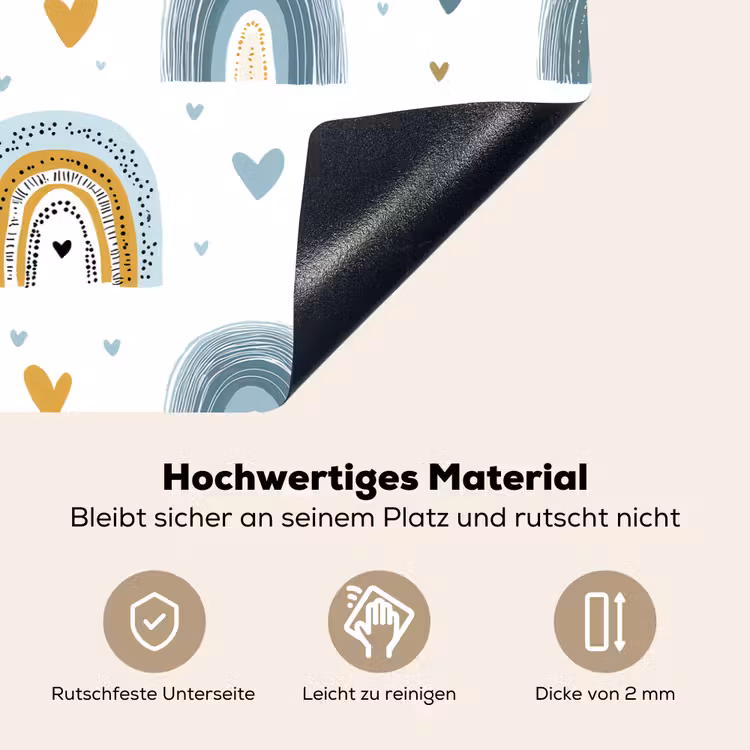 Patroon - Regenboog - Hartjes Inductie beschemer met haakjes klein -ky-onderkant-de