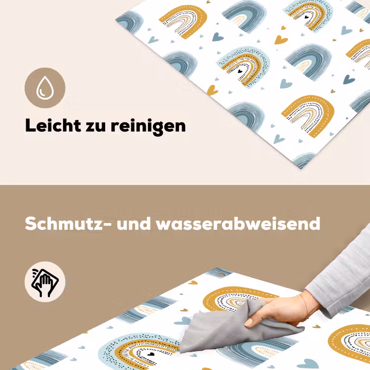 Patroon - Regenboog - Hartjes Inductie beschemer met haakjes klein -ky-schoon-de