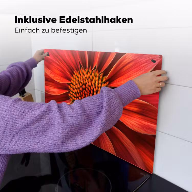 Close up - Bloem- Rood Inductie beschemer met haakjes klein -ky-ophangen-de