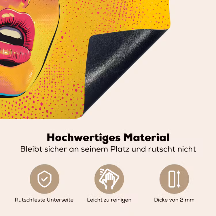 Close-up - Vrouwengezicht - Stippen - Geel Inductie beschemer met haakjes klein -ky-onderkant-de