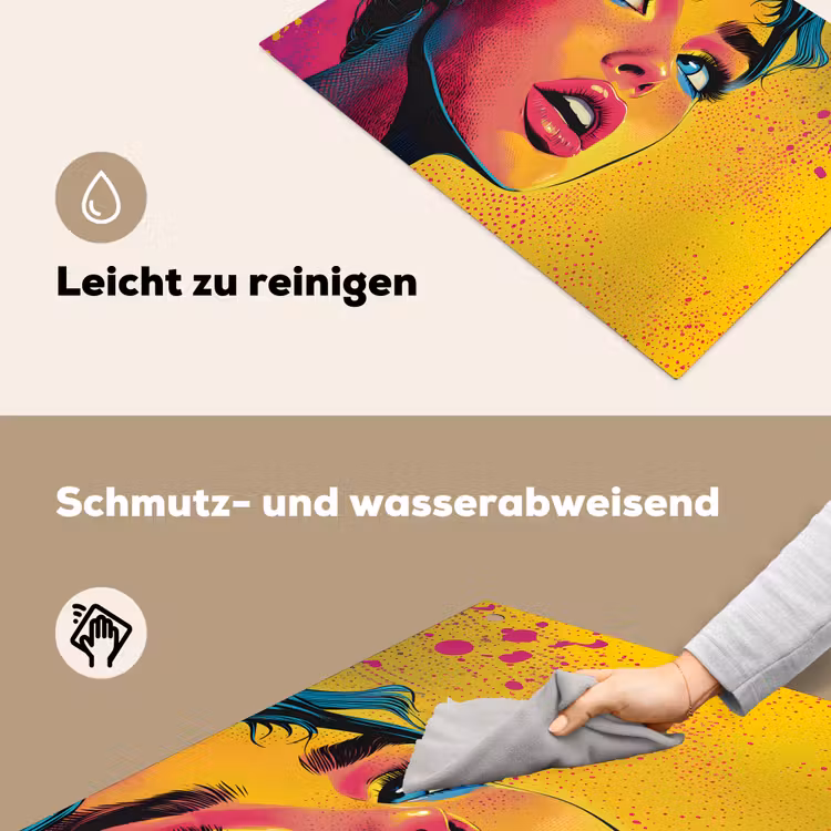 Close-up - Vrouwengezicht - Stippen - Geel Inductie beschemer met haakjes klein -ky-schoon-de
