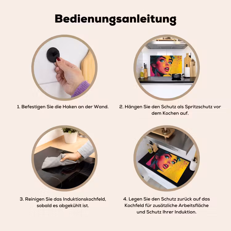 Close-up - Vrouwengezicht - Stippen - Geel Inductie beschemer met haakjes klein -ky-gebruik-de