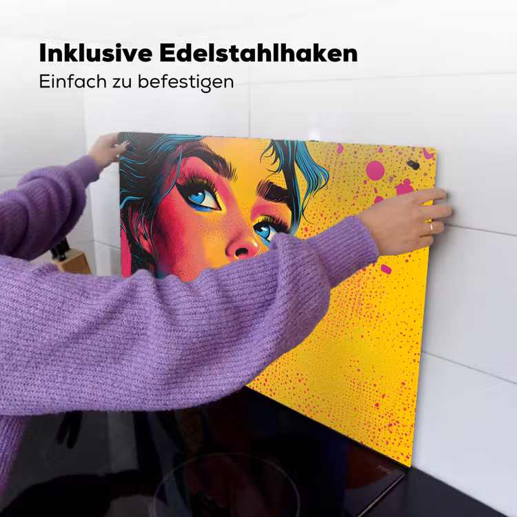 Close-up - Vrouwengezicht - Stippen - Geel Inductie beschemer met haakjes klein -ky-ophangen-de