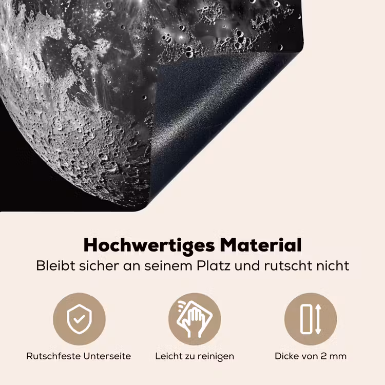 Close-up - Maan - Wit - Textuur Inductie beschemer met haakjes klein -ky-onderkant-de