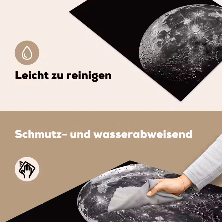 Close-up - Maan - Wit - Textuur Inductie beschemer met haakjes klein -ky-schoon-de