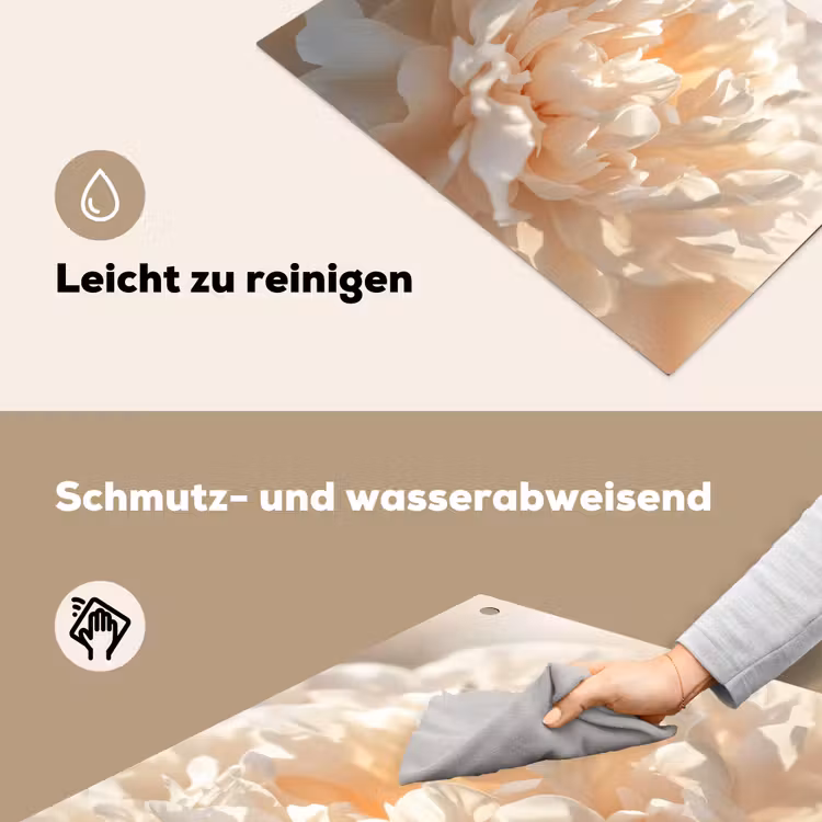 Close up - Pioenroos - Lichtroze Inductie beschemer met haakjes klein -ky-schoon-de