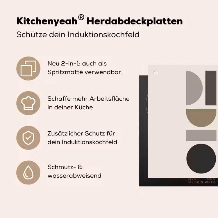 Natuurlijke tinten - Grafisch - Verticale compositie Inductie beschemer met haakjes middel -ky-usp-de