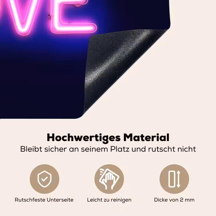 Neon - Love - Valentijn Inductie beschemer met haakjes klein -ky-onderkant-de