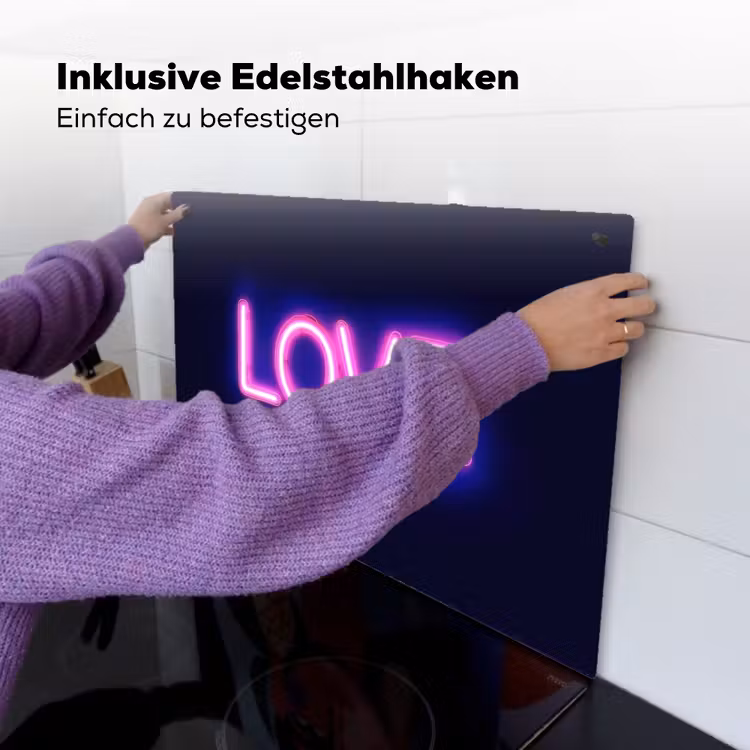 Neon - Love - Valentijn Inductie beschemer met haakjes klein -ky-ophangen-de