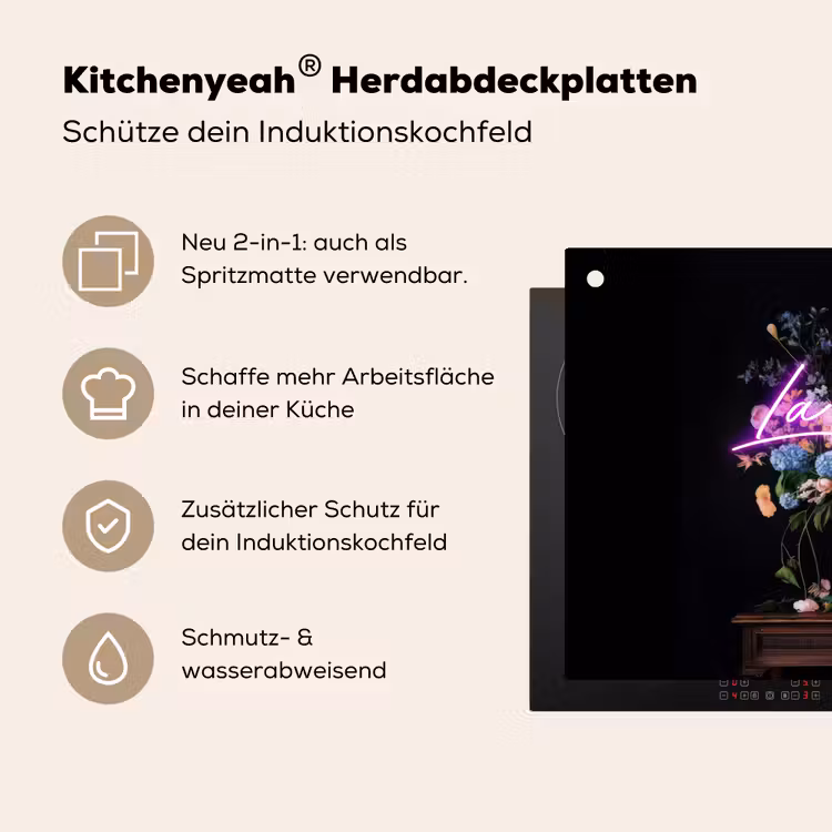 Neon - Vaas - Bloemen Inductie beschemer met haakjes klein -ky-usp-de