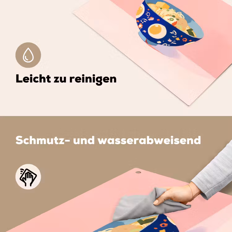 Noodles - Kom - Blauw - Illustratie Inductie beschemer met haakjes klein -ky-schoon-de